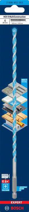 Actual product image Bosch Professional Zubehör EXPERT HEX-9 Multi Construction drill bit, 6 x 200 x 250 mm (6 millimetres)