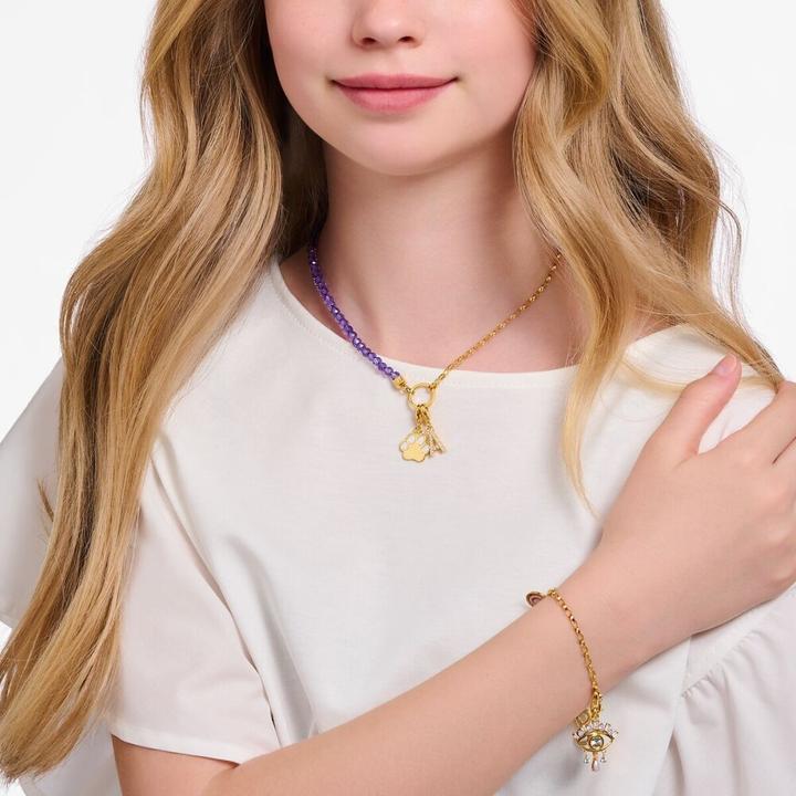 Actual product image Thomas Sabo Charm Pendant Letter A with White Stones Gold Plated (925 silver)