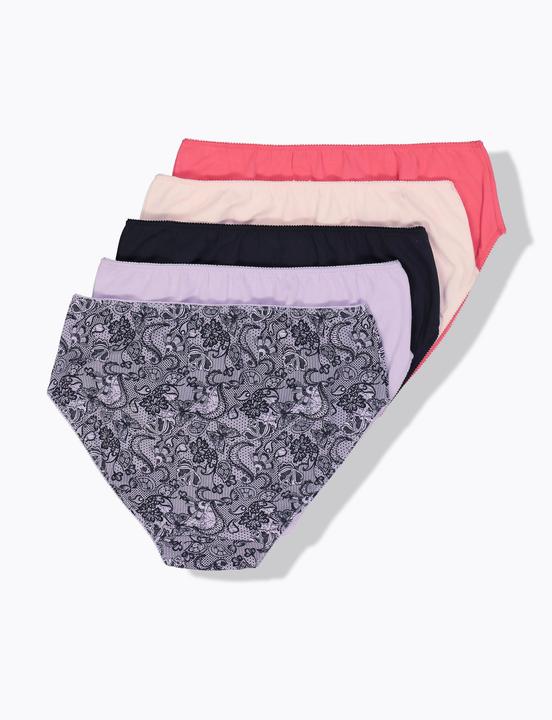 Produktbild Ulla Popken Midislips, 5er-Pack, Muster/einfarbig (54, 5er Pack)