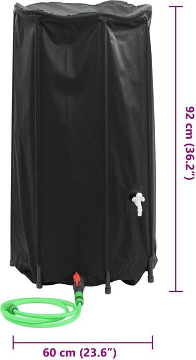 Produktbild VidaXL Wassertank mit Wasserhahn Faltbar 250 L PVC (250 l)