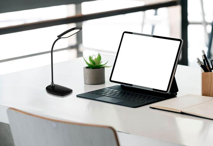 Actual product image Globo Botal LED table lamp 9W CCT black glossy, plastic night light 40cm 58455B (780 lm)