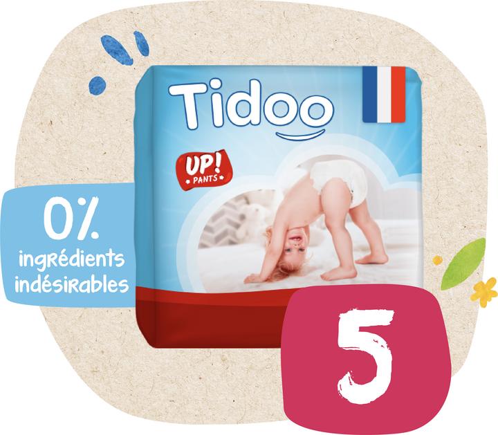 Image du produit Tidoo Couches-culottes écologiques & BIO taille 5 L 12-18 kg - 1 paquet de 18 - Up! Pants (Taille 5, Pack, 18 pièce(s))