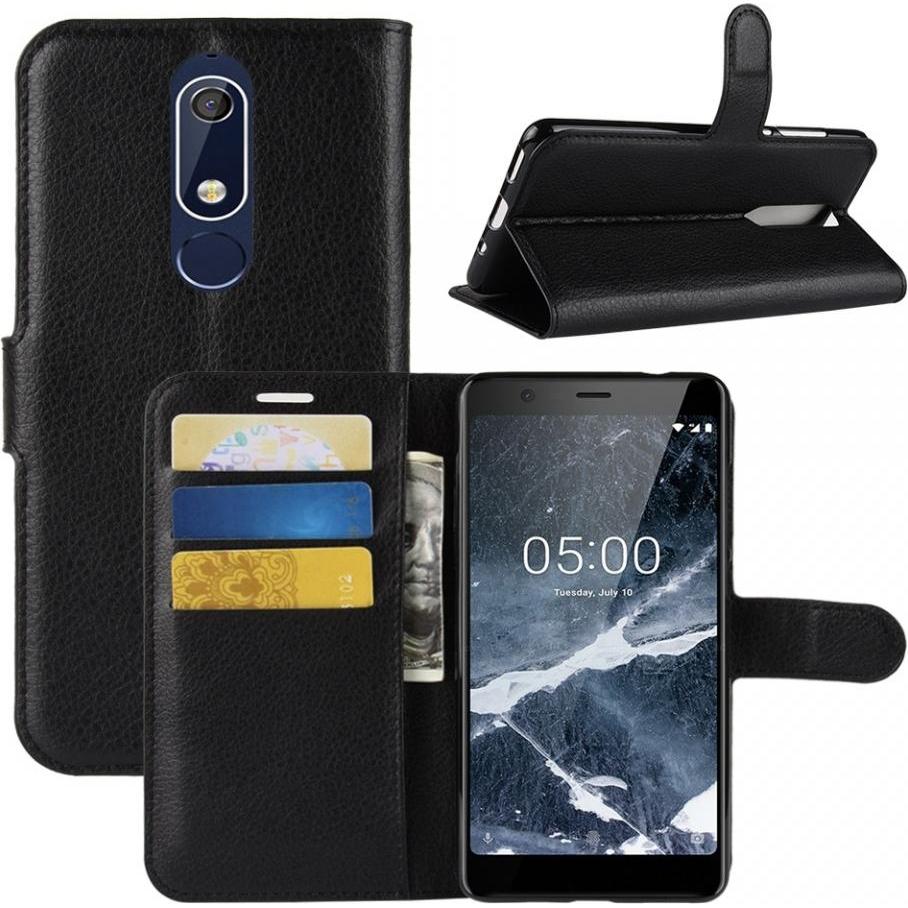 Thumbnail - Screenguard Nokia 5.1 Leather Guard Lederhülle (Nokia 5.1), Smartphone Hülle, Schwarz