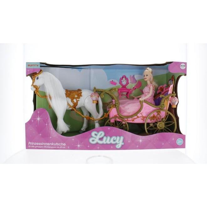 Besttoy Prinzessinnenkutsche - rosa - mit Pferd und Modepuppe