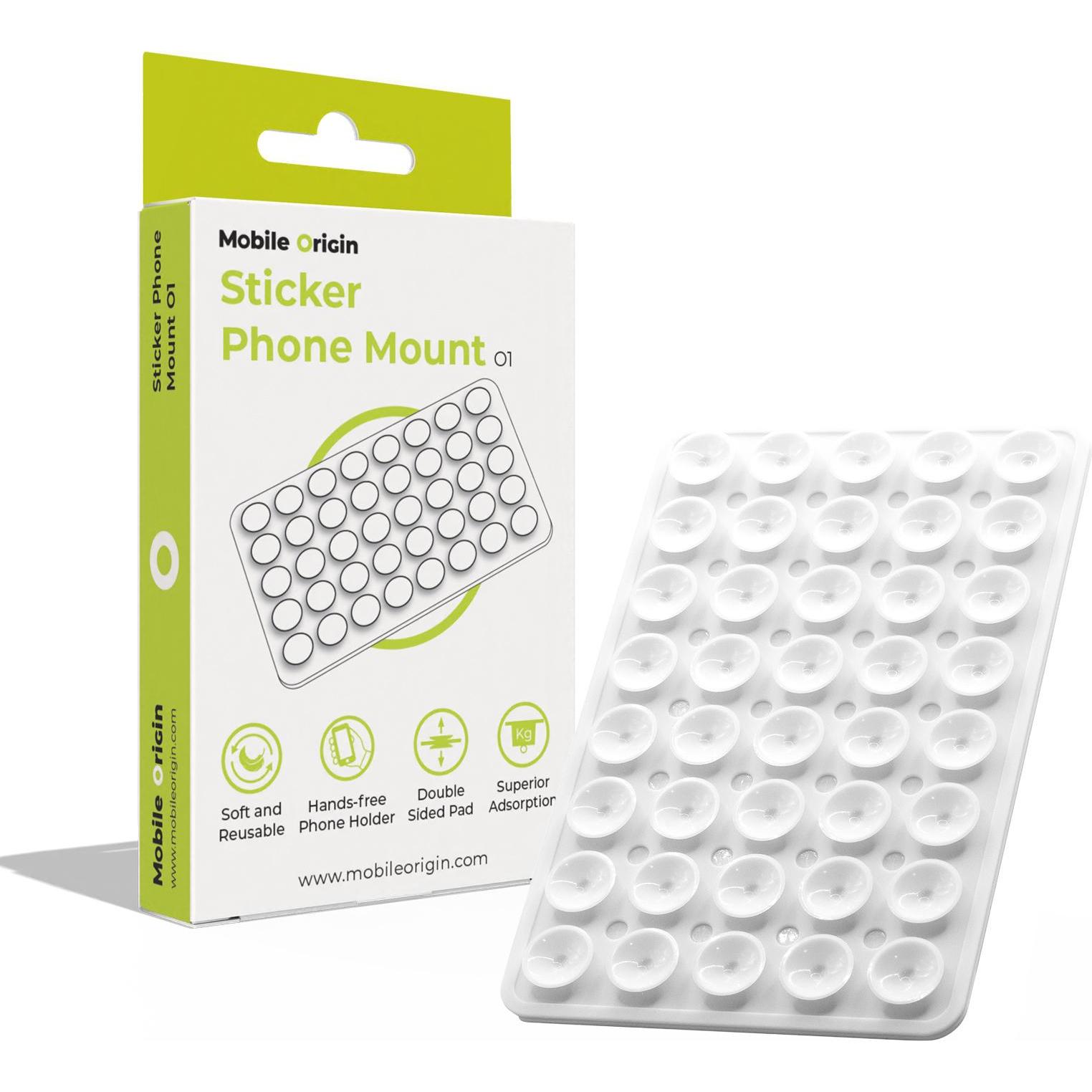 Mobile Origin Sticker Phone Mount O1 weiss / Silikon-Telefonhalterung mit Saugnäpfen, Supporto per smartphone, Bianco