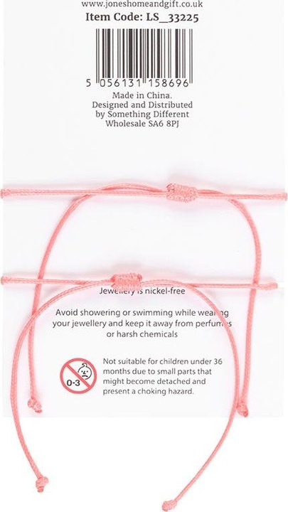 Actual product image Something Different Besties Enamel Heart Charm Bracelet (Pack of 2) (100% synthetic material)