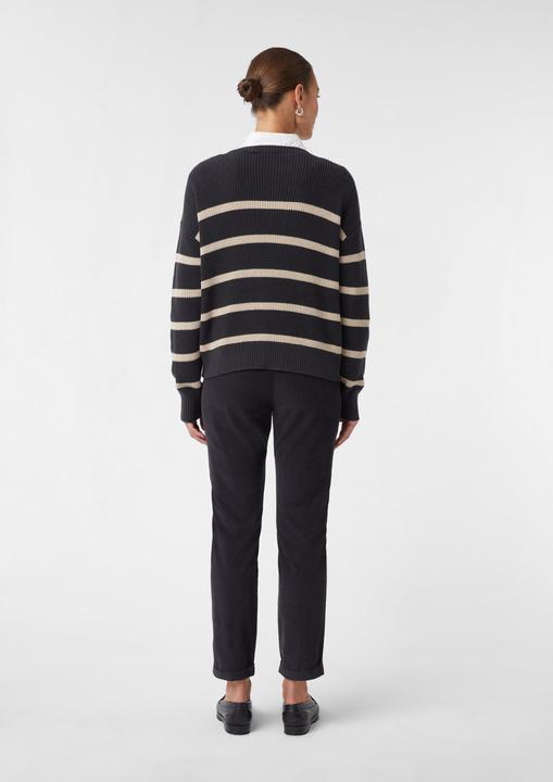 Produktbild Comma Strickpullover Gestreifter Strickpullover aus Baumwolle (XS)