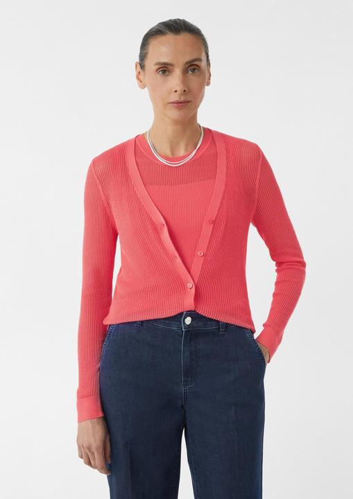 Produktbild Comma Strickjacke Feinstrick-Cardigan im Slim Fit mit V-Ausschnitt (38)