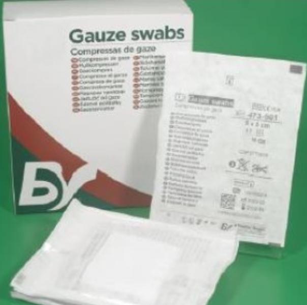 Actual product image Bastos Viegas Gauze folding compresses 17-thread without RX 12-fold sterile