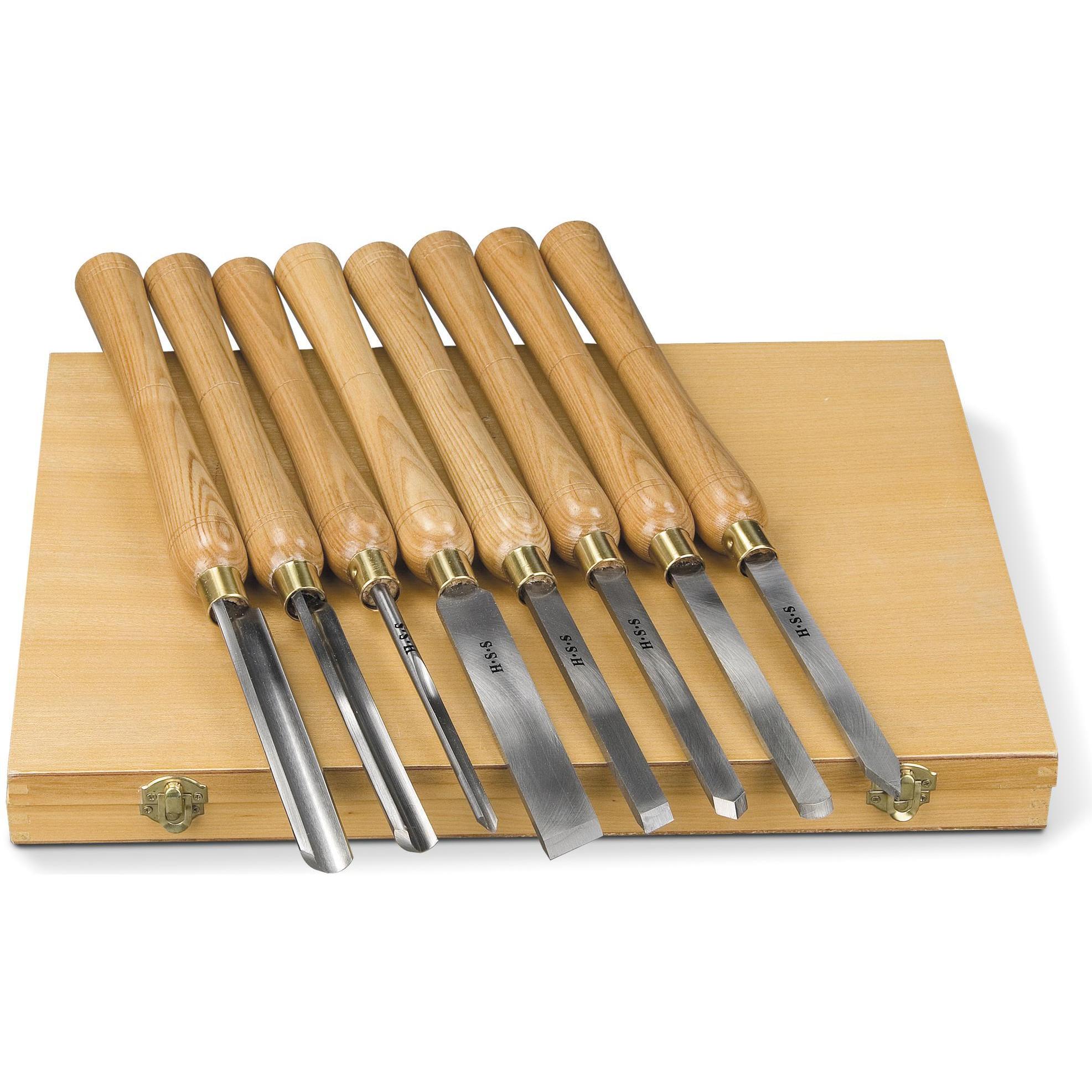 Holzstar, Beitel + Handhobel, Drechseleisen-Set 8-teilig