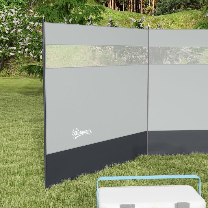 Produktbild Outsunny Windschutz Polyester, Stahl Grau