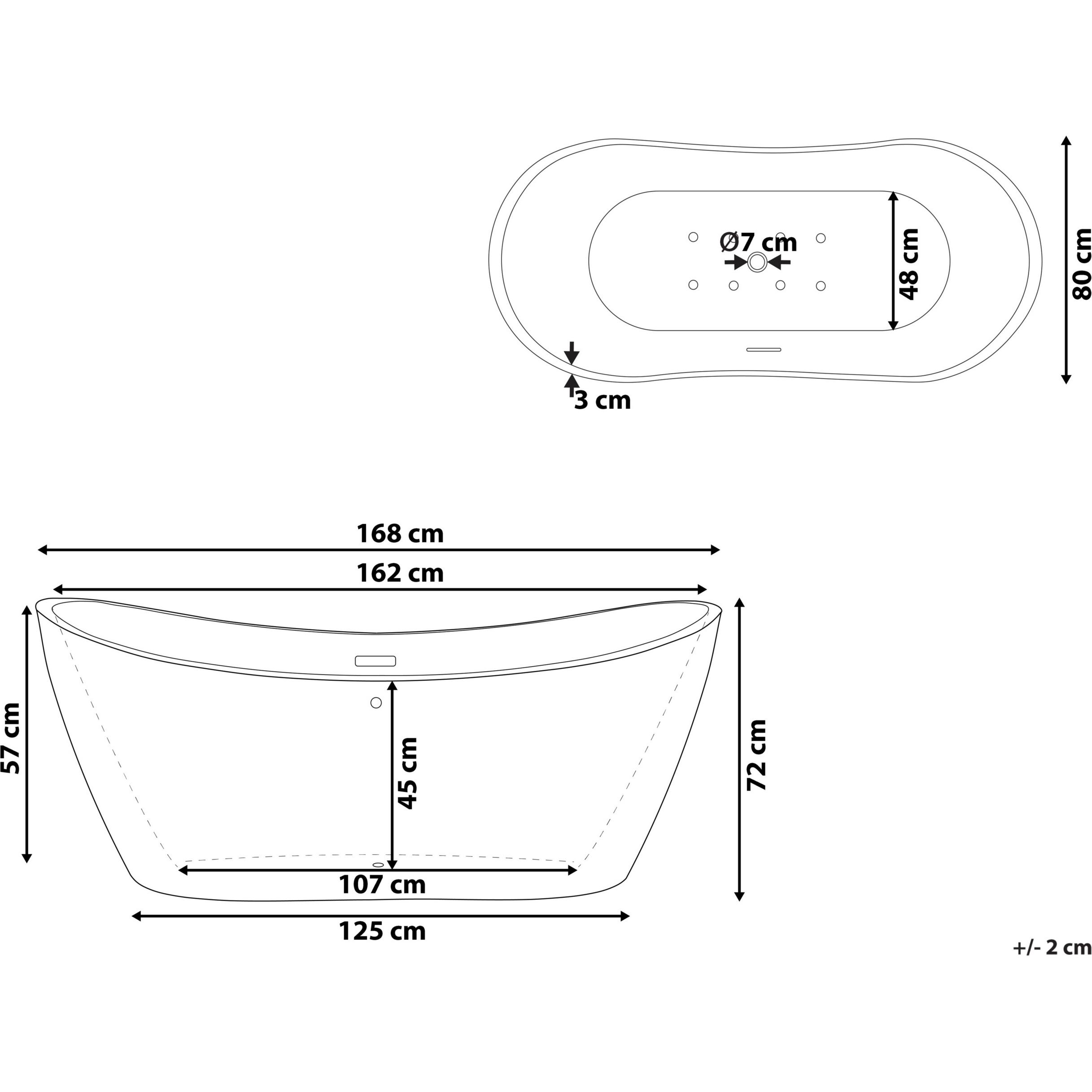 Thumbnail - Beliani, Badewanne, Antigua (275 l, 80 cm)