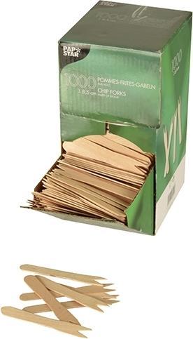Produktbild Papstar Pommes-Frites-Gabeln Holz pure (1000x)