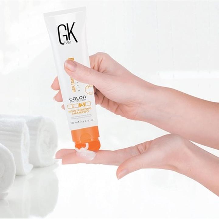 Image du produit Gk Hair Global Keratin Shampooing hydratant 100ml/3.4 Fl Oz pour cheveux colorés, secs, abîmés, frisés et (100 ml, Shampoing liquide)