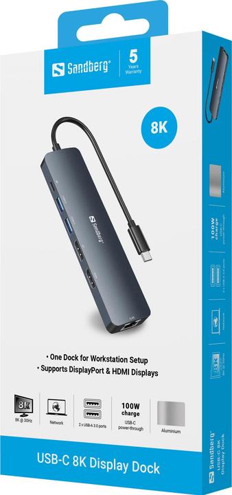 Produktbild Sandberg Multi Dock (USB-C, 6 Ports)