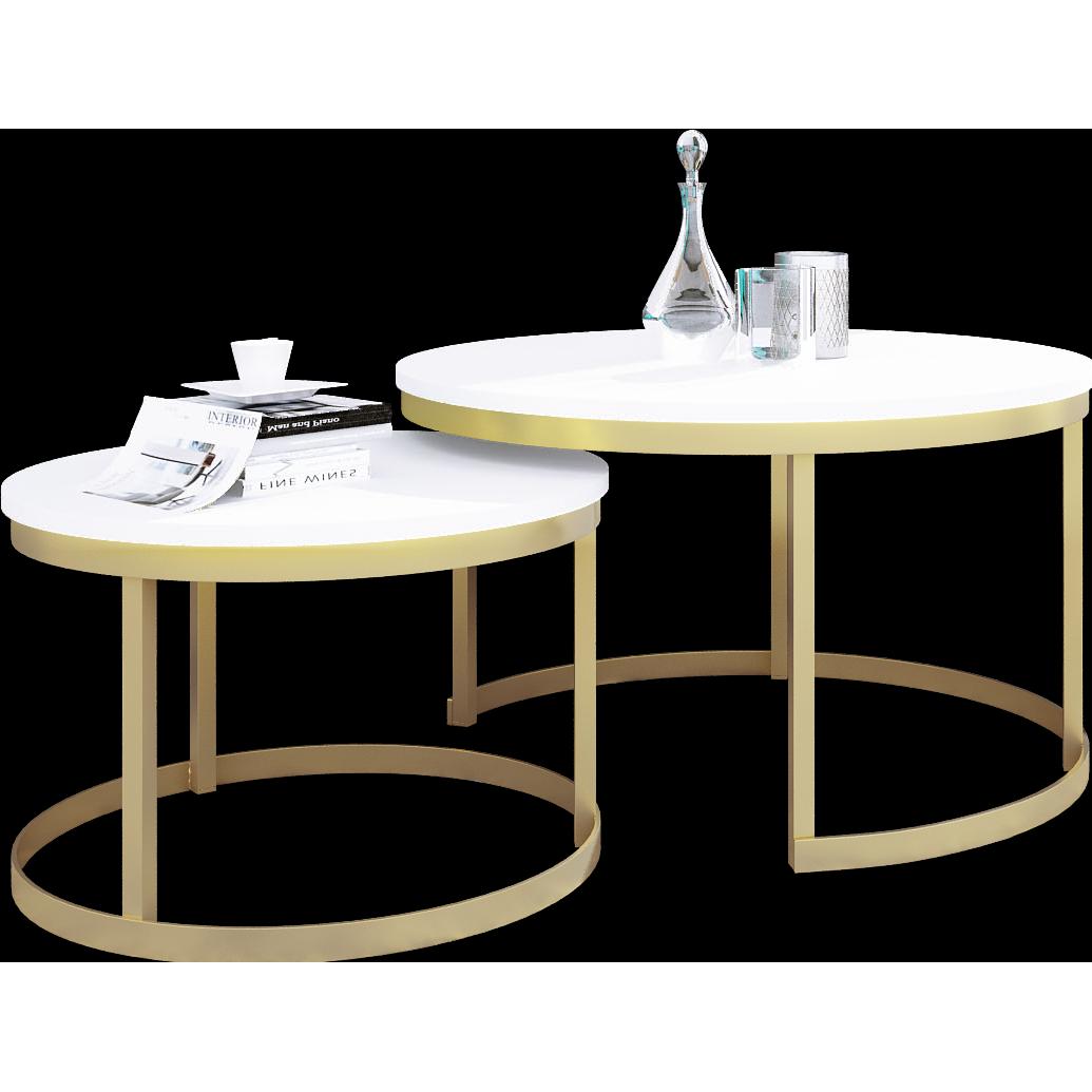 Thumbnail - ADRK Furniture, Couchtisch + Beistelltisch, Okin (75 x 75 x 43 cm)