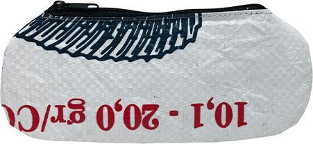 Actual product image Bekos Upcycling - Brillenetui R aus recyceltem Fischfuttersack weiss
