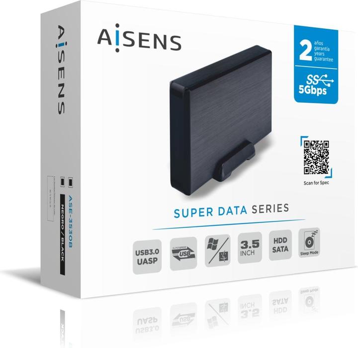 Produktbild Aisens ASE-3530B Speicherlaufwerksgehäuse HDD-Gehäuse Schwarz 3.5" (3.5")