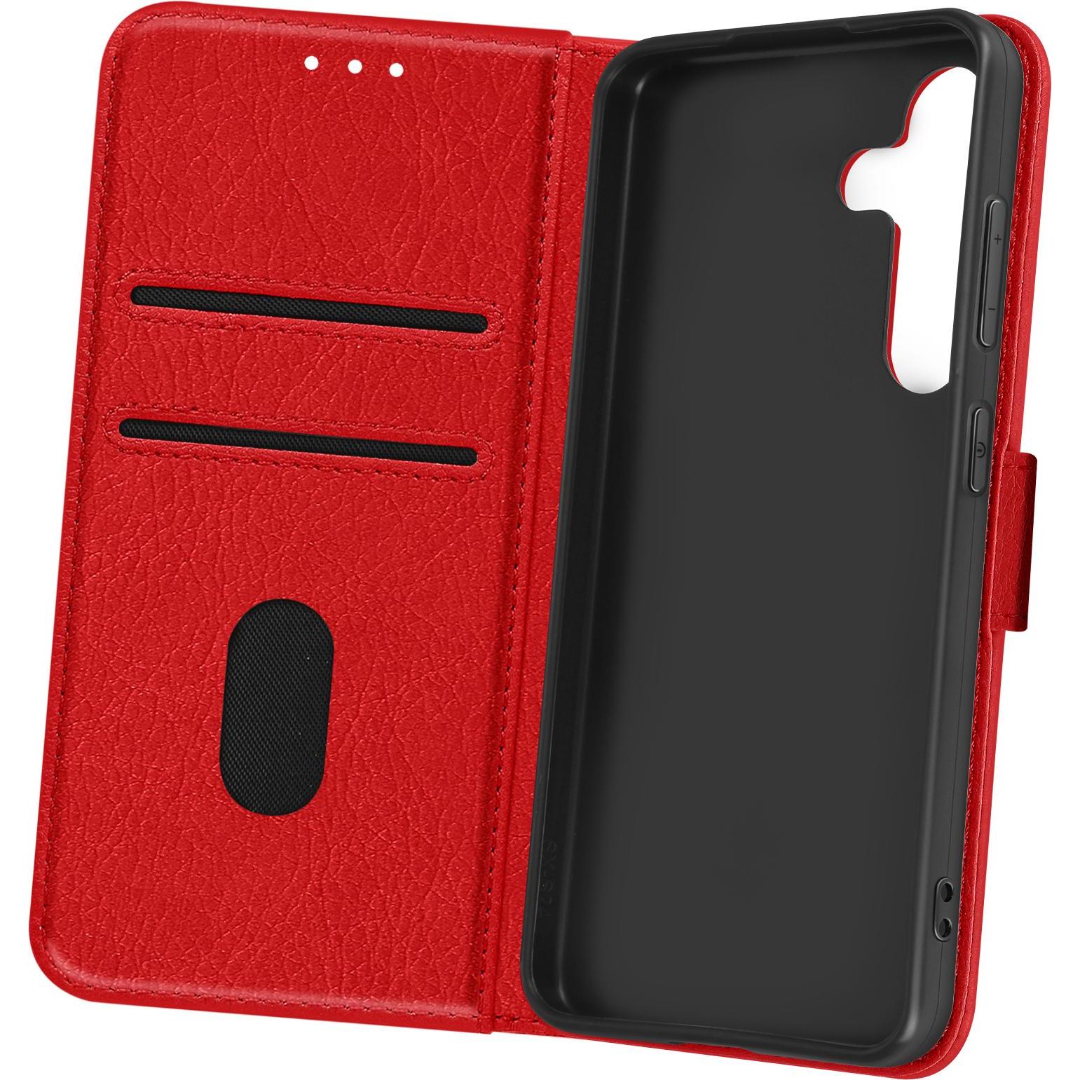 Avizar Chesterfield Wallet Cover Series (Samsung Galaxy S24), Smartphone Hülle, Rot
