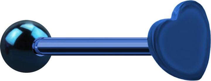 Produktbild Star Piercing Barbell dunkelblau mit Kugel und Herz (ohne Messing, Chirurgenstahl 316L)