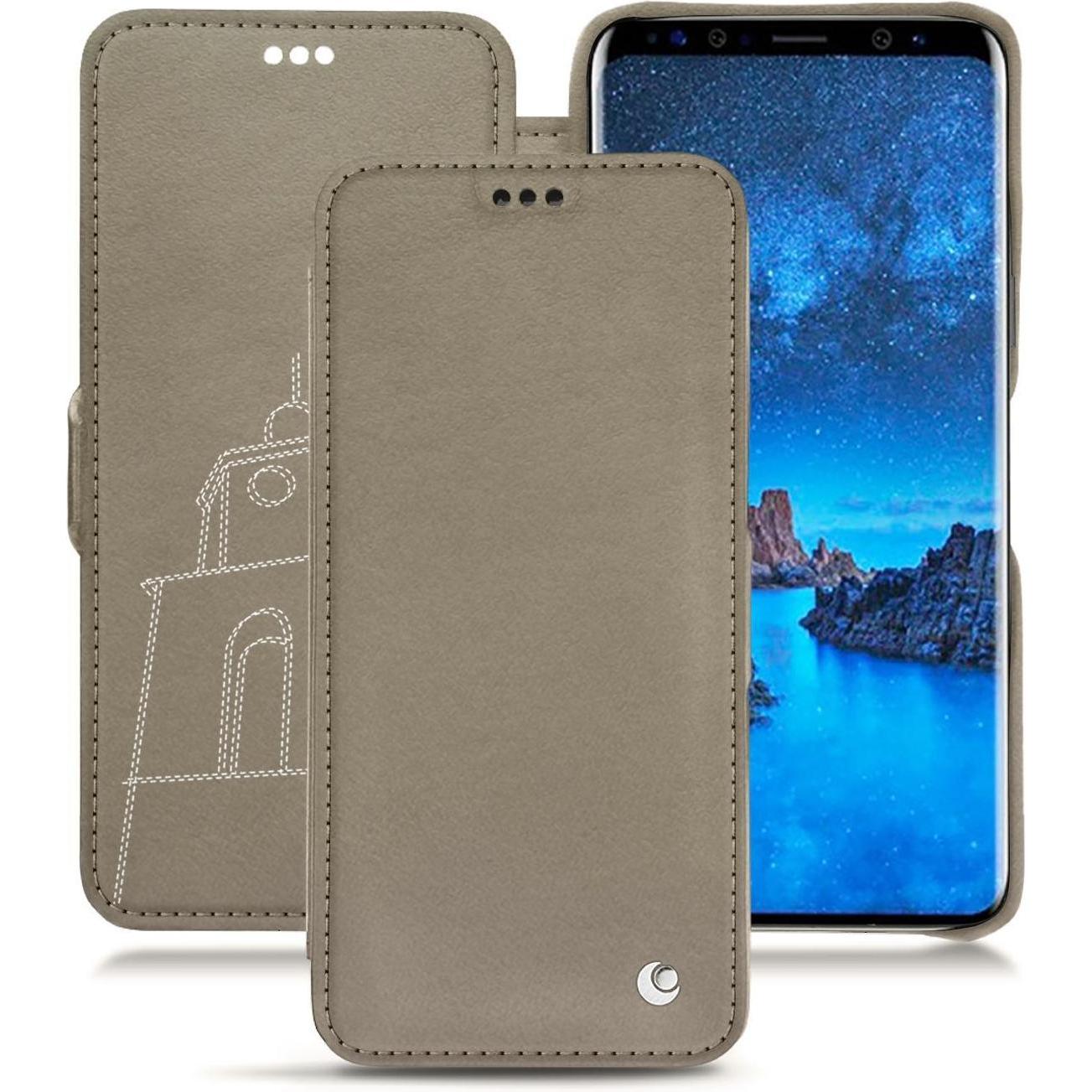 Noreve Lederschutzhülle horizontal (Samsung Galaxy S9), Smartphone Hülle, Beige