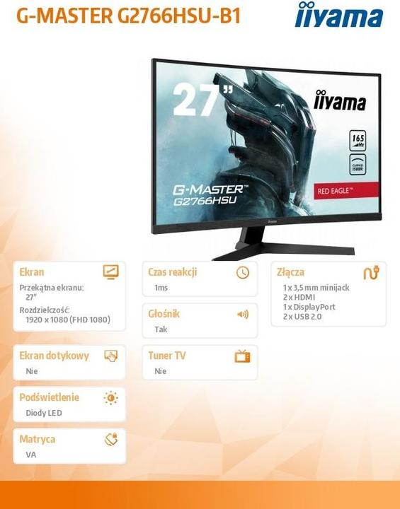 Produktbild iiyama G-Master G2766HSU-B1 (1920 x 1080 Pixel, 27")