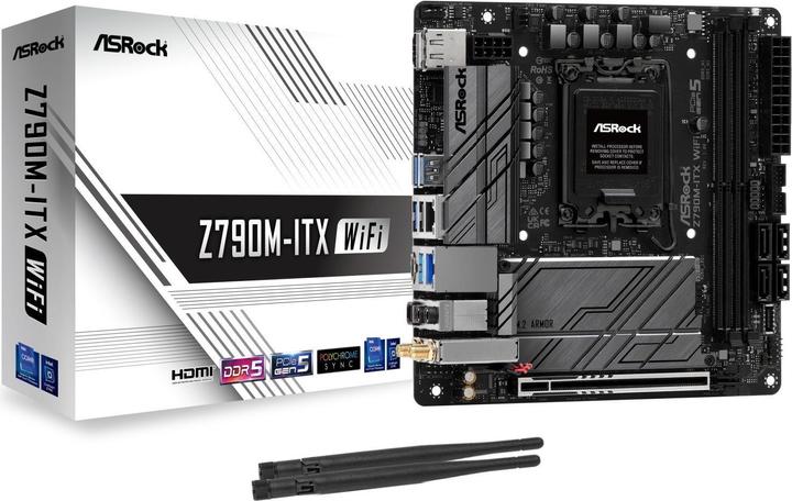 Actual product image AsRock Z790M-ITX WiFi (LGA 1700, Intel Z790, Mini-ITX)