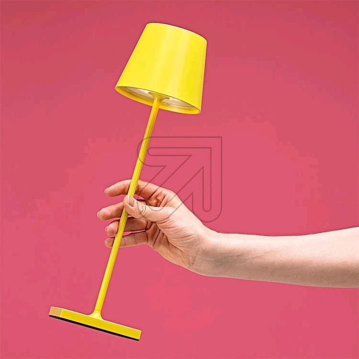 Actual product image Sigor Rechargeable table lamp Nuindie USB-C 38cm sun yellow round 2,2W FlexMood 2200K/2700K IP54 Ra85 (197 lm)