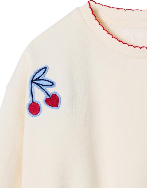 Produktbild Vertbaudet M‰dchen Sweatshirt mit Patches und Picotkante am Auschnitt Recycling-Polyester (158)