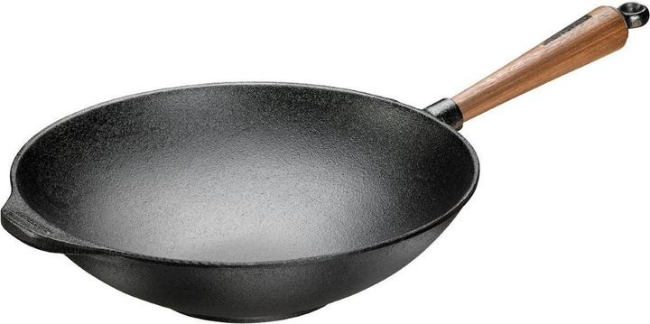 Actual product image Skeppshult Wok 32cm with Wooden Handle 0875V (32 cm, Wok, Cast iron)