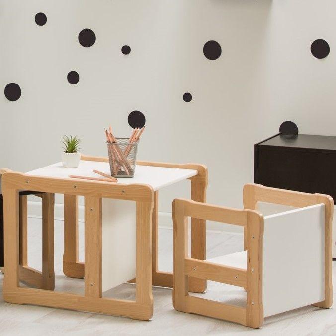 Produktbild Montessori Multifunktionaler Tisch + Stuhl - NATUR ® Kindermöbel (Kindertisch, Kinderstuhl)