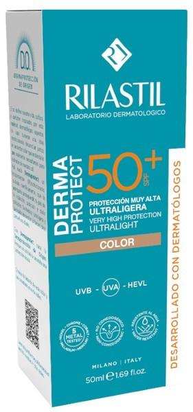 Actual product image Rilastil Dermaprotect Ultra-Light Sunscreen With Color Spf 50+ 50 Ml (Suntan cream, SPF 50+, 50 ml)