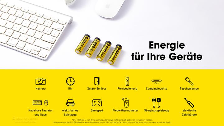 Actual product image Nitecore NH2400 (4 pcs., AA, 2400 mAh)