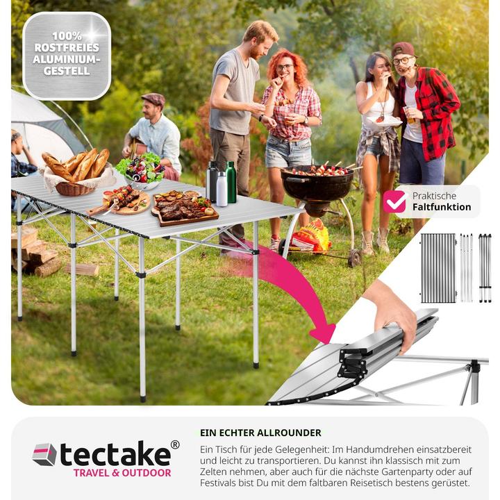 Actual product image tectake Camping folding table