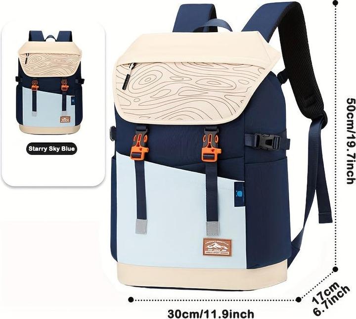 Only-Bags.Store Nylon Casual Travel Backpack - leicht, faltbar, mit verstellbaren Trägern, Reissverschluss