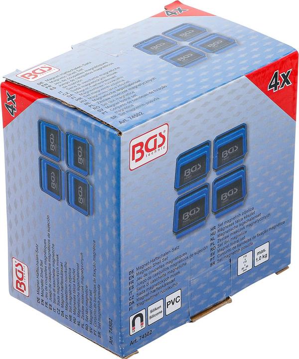 Produktbild BGS Magnet-Haftschalen-Satz | Silikon | faltbar | 115 x 115 x 50 mm | 4-tlg.