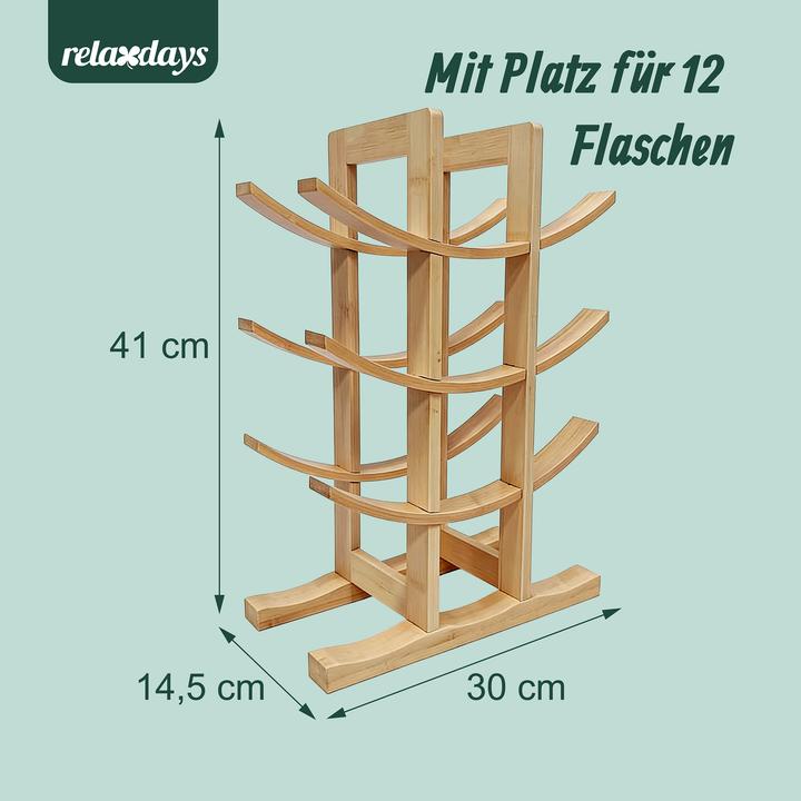 Actual product image Relaxdays winerack (12 bottles, 30 x 14.50 x 41 cm)