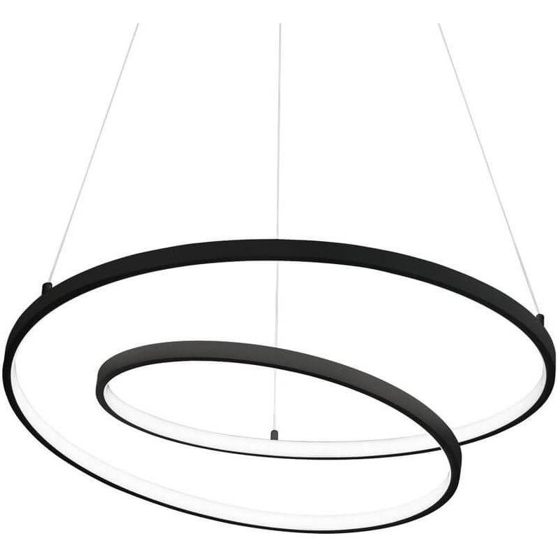 Ideal lux, Pendelleuchte, OZ LED Pendelleuchte 48W ⌀600mm Schwarz warmweiss 269436 (5300 lm)
