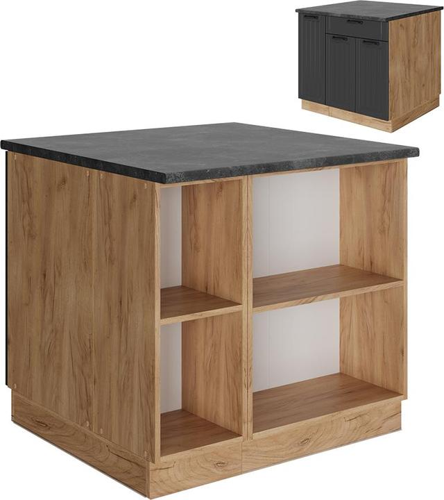 Dunkelgrau, Goldkraft Eiche, Landhaus