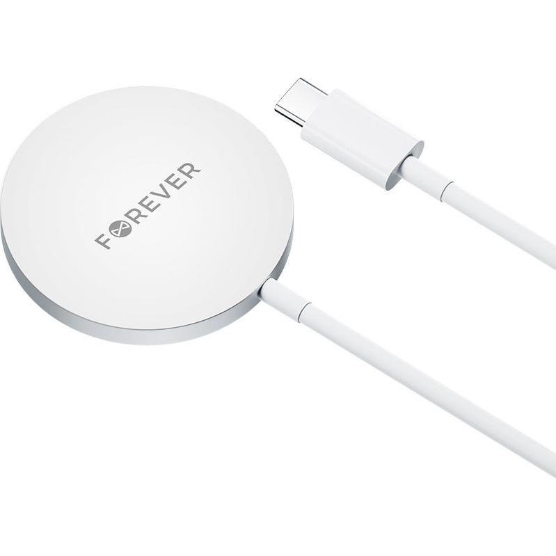 Forever MAWC-100 magnetisches kabelloses Ladegerät 15W grau (15 W), Wireless Charger, Grau