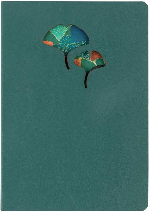 Image du produit Clairefontaine Ginkgo, Notizbuch aus Leder, A5 14,8x21 cm, 72 Blatt liniert 90g, sortiert - (A5, À rayures, Couverture souple)