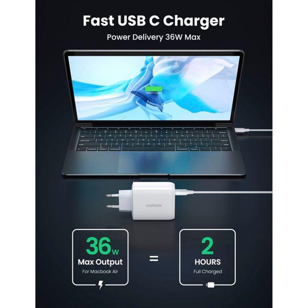 Produktbild Ugreen USB-A + USB-C 36W Ladegerät (36 W)