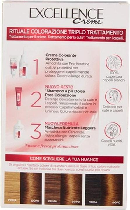Immagine prodotto L'Oréal Paris Excellence Cremes Colore per capelli a triplo trattamento 4.3 Castano dorato (4,3 Marrone dorato)