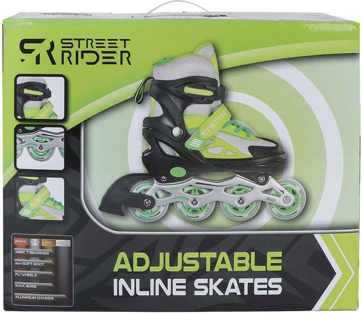 Street Rider Inline Skates Grün/Schwarz Verstellbar, Grösse 33-36
