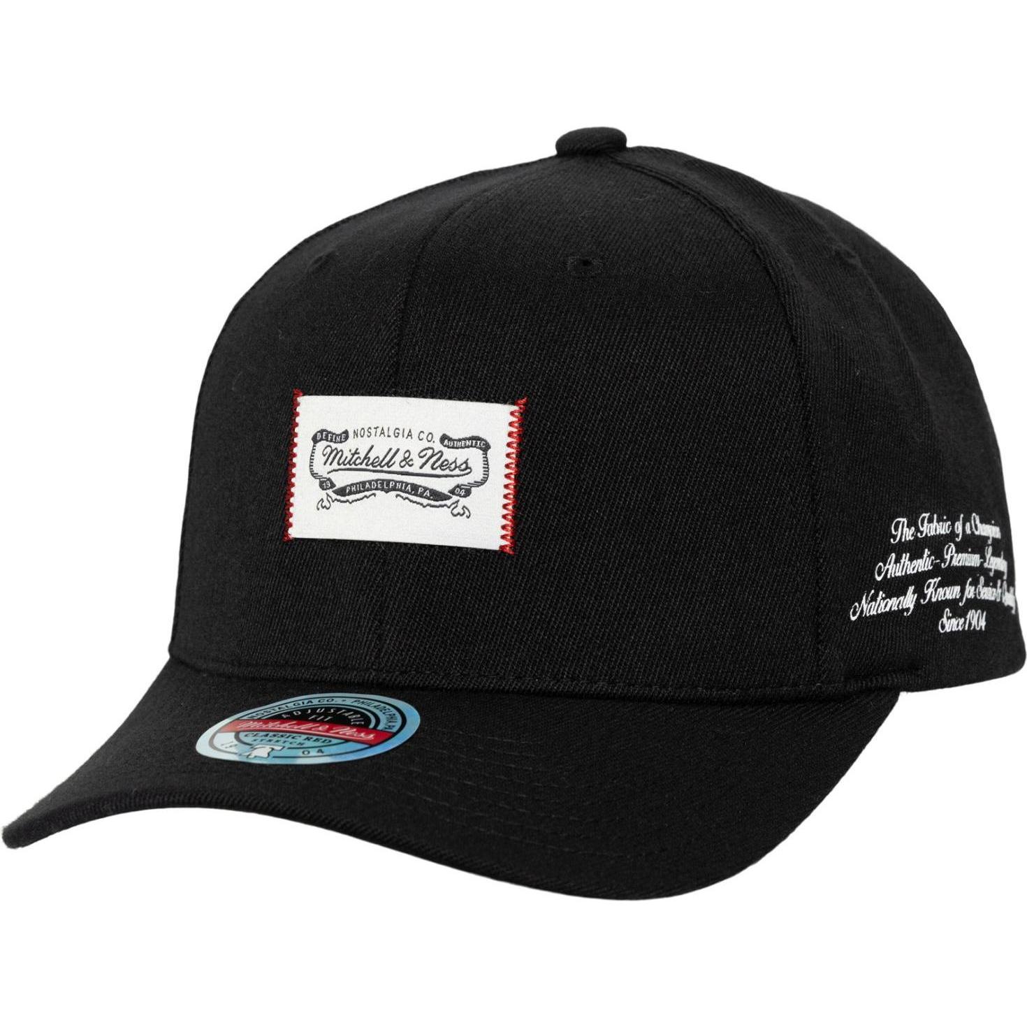 Mitchell & Ness, Herren, Cap, Snapback Stretch Cap - Brand Logo Patch, Schwarz, (One Size)