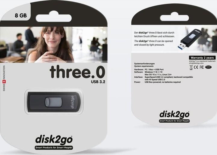 Actual product image Disk2go Three.O (8 GB, USB-A)