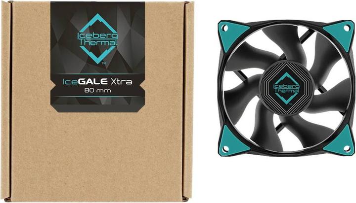 Produktbild Iceberg Thermal IceGALE Xtra Computergehäuse Ventilator 8 cm Schwarz 1 Stück(e) (80 mm, 1 x)