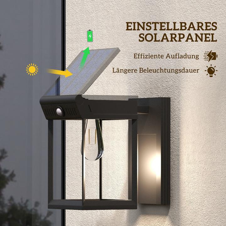 Produktbild Outsunny Solar Wandleuchte ABS Schwarz (160 lm, IP44)