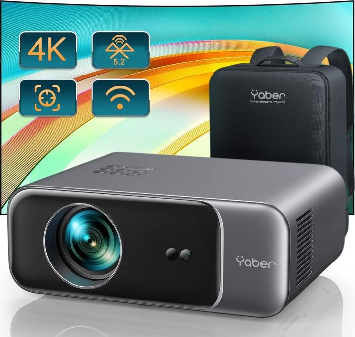 Image du produit Yaber Autofocus Projector with 4K Support, WiFi 6, Bluetooth 5.2, and 300-Inch Display (Full HD)