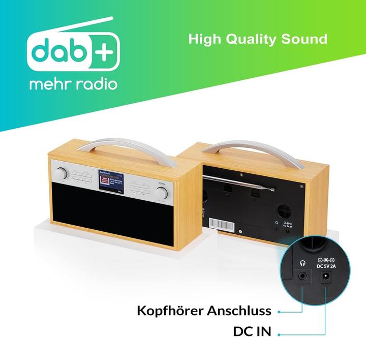Actual product image Xoro dab 250 ir wifi stereo internet radio dab+/fm/spotify/bluetooth brown (DAB+, FM, Web radio, KW, Bluetooth, Wi-Fi)